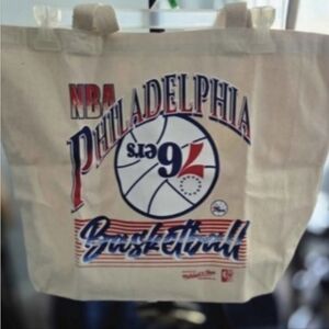 Philadelphia 76ers Canvas Tote Bag – Mitchell& Ness- Retro Upside Down Logo NWT